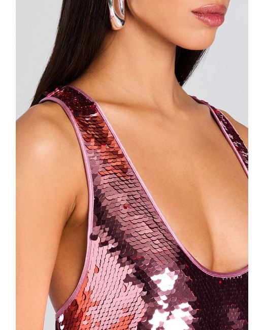 retroféte Red Mandy Sequin Top
