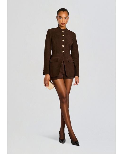 retroféte Brown Callandra Suede Leather Jacket