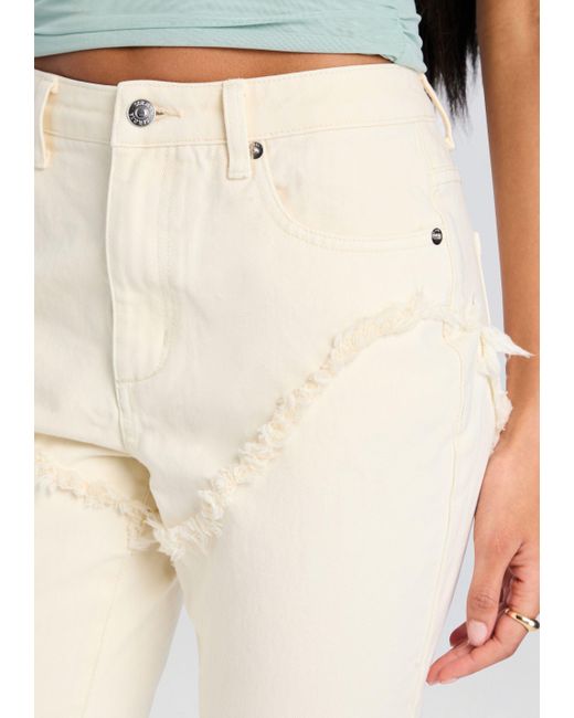 SER.O.YA White Dahlia Frayed Bootcut Jean
