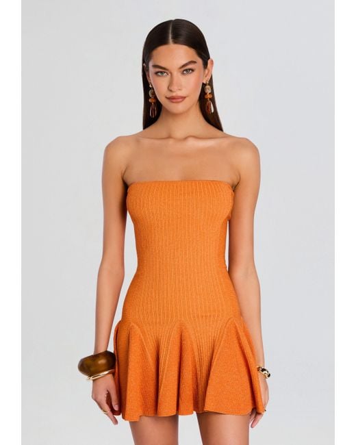 retrofte Annina Metallic Knit Dress in Orange | Lyst