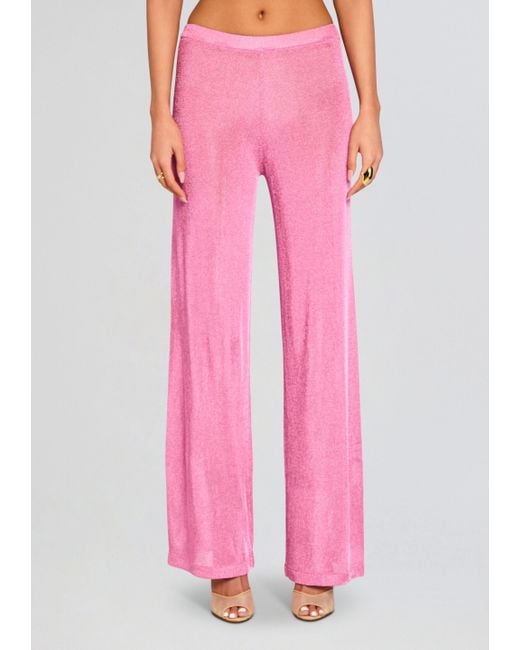 SER.O.YA Pink Sheldon Metallic Knit Pant