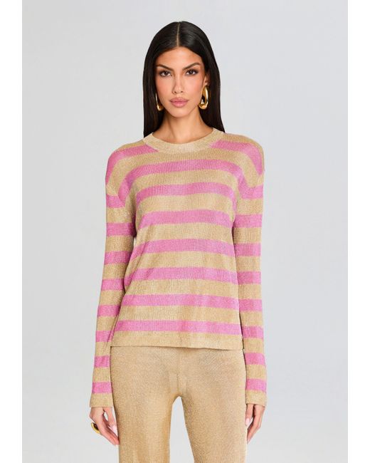 SER.O.YA Pink Hana Metallic Knit Top