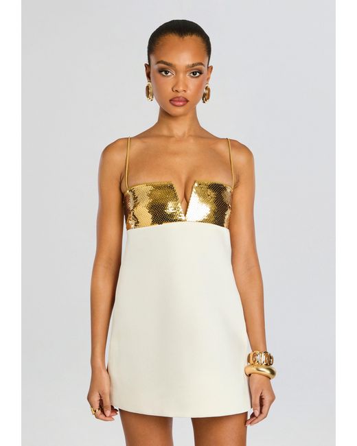 retrofte Women's White Cyra Sequin Dress