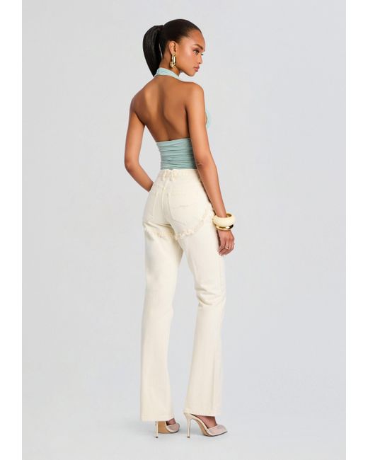 SER.O.YA White Dahlia Frayed Bootcut Jean