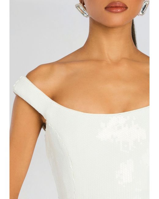 retroféte White Jazmina Sequin Dress