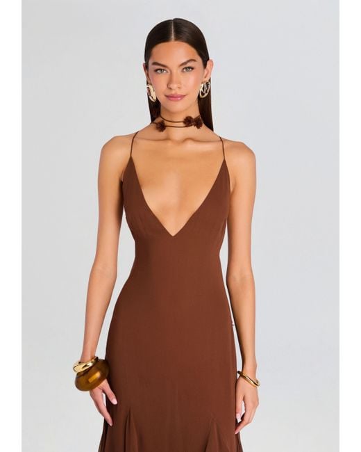 retrofte Deena Chiffon Dress in Brown | Lyst retrofte Deena Chiffon Dress in Brown | Lyst