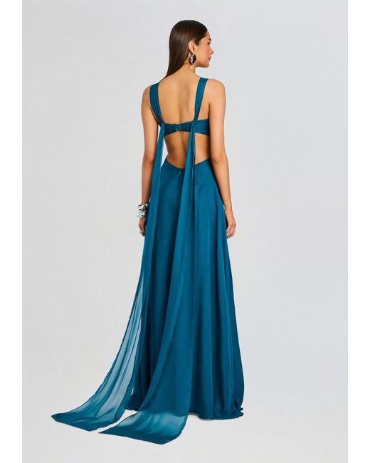 retrofte Meira Chiffon Dress in Blue | Lyst