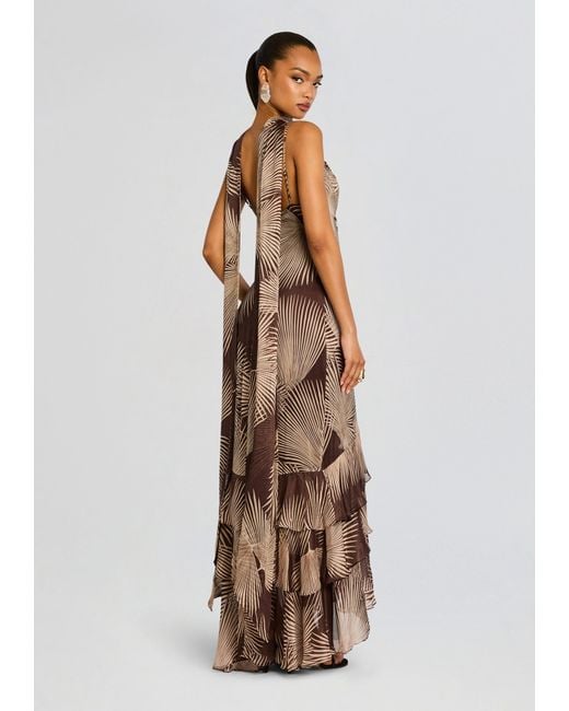 rococo sand ruched long dress Rococo Sand Ruched Sash Maxi Dress Peach Peach / M