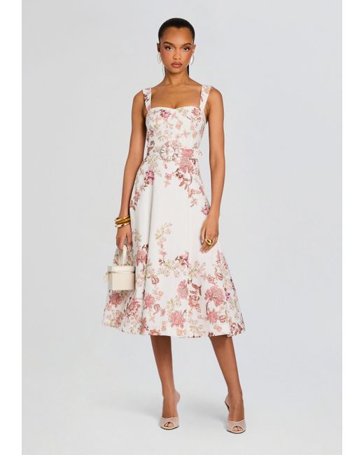 Hemant & Nandita White Diza Midi Dress