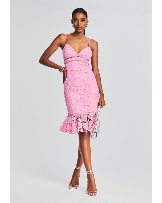 Rococo Sand Eliza Lace Midi Dress in Pink | Lyst
