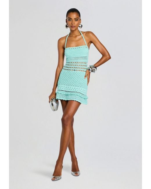 retrofte Saffy Metallic Crochet Dress in Blue | Lyst retrofte Saffy Metallic Crochet Dress in Blue | Lyst