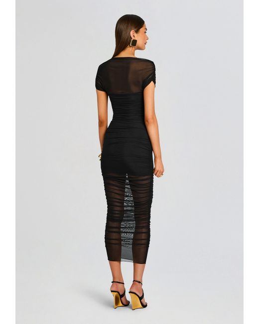 SER.O.YA Black Noel Mesh Midi Dress