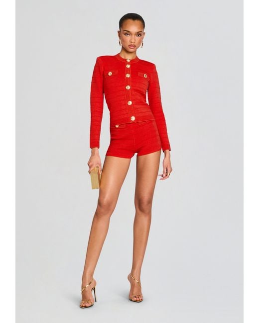 retroféte Red Penni Bandage Knit Jacket
