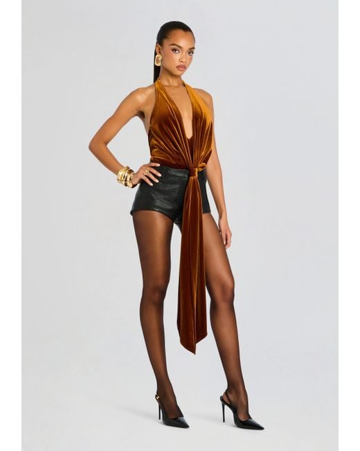 SER.O.YA White Vika Velvet Bodysuit