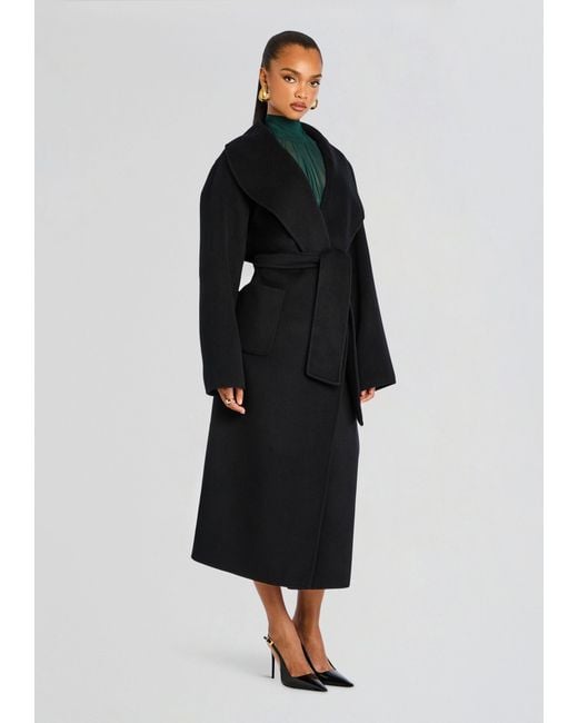 SER.O.YA Black Mavis Wool Coat