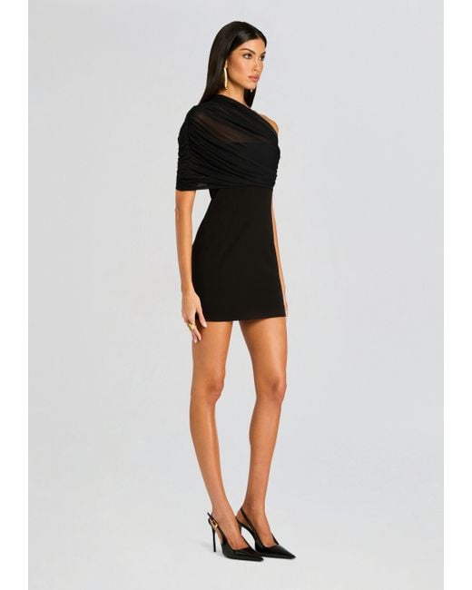 SER.O.YA Black Selma Mini Crepe Dress