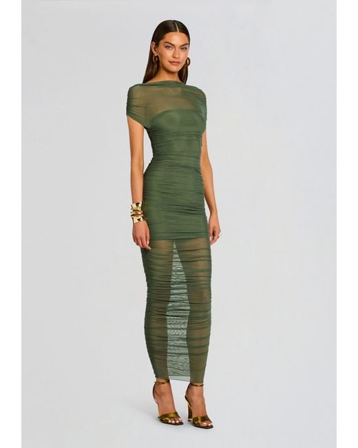 SER.O.YA Green Noel Mesh Midi Dress