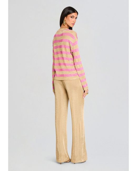 SER.O.YA Pink Hana Metallic Knit Top