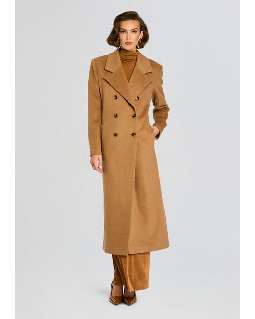 SER.O.YA Brown Leche Wool Coat