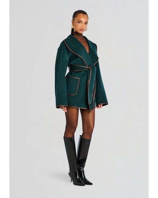 SER.O.YA Green Dulcetta Wool Coat