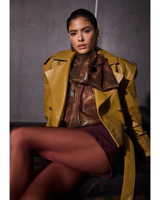retroféte Yellow Malene Leather Jacket