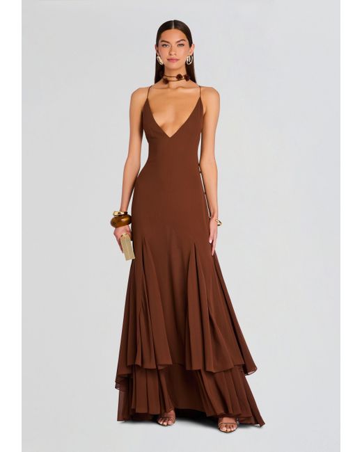brown retro dress Retro Brown Layered Dress main image 0
