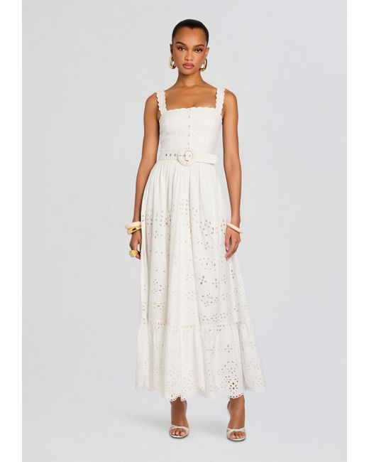 high low maxi dress in white hemant and nandita Off White Cotton Gauze Maxi Dress Design by Hemant And Nandita at Pernia's Pop Up Shop 2026