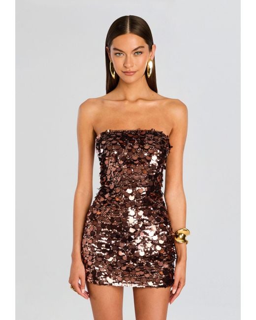 retroféte White Nolia Sequin Embellished Dress