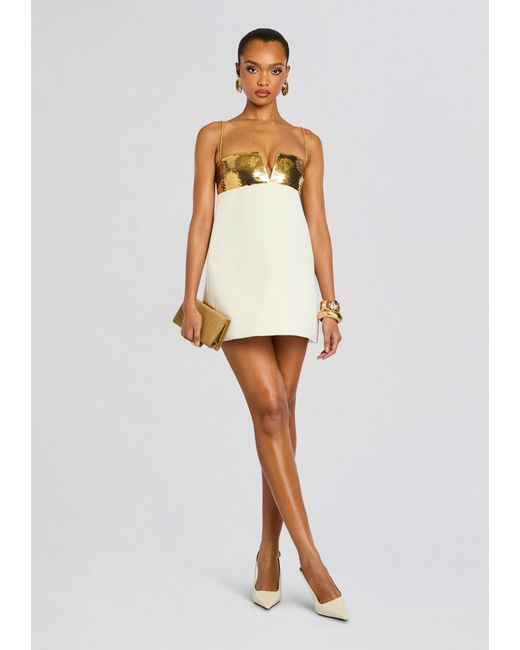 retrofete gold sequin dress retrofete Zevy Dress in Cream,Metallic Gold main image 1