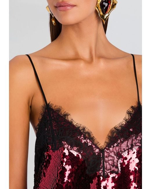 retroféte Red Sequin Dress