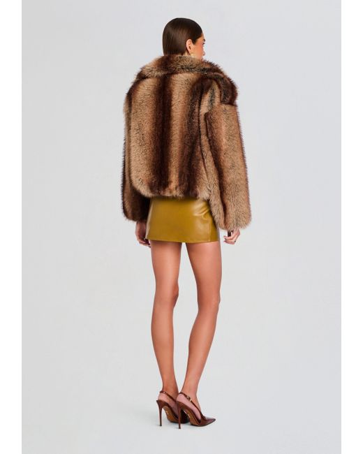 retroféte Brown Segrid Faux Fur Bomber