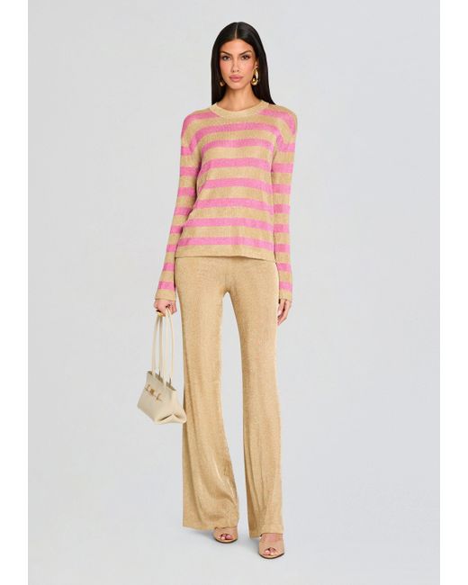 SER.O.YA Pink Hana Metallic Knit Top