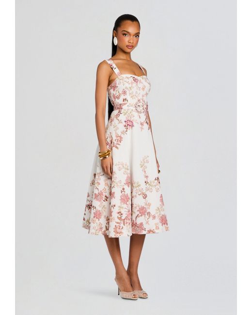 Hemant & Nandita White Diza Midi Dress