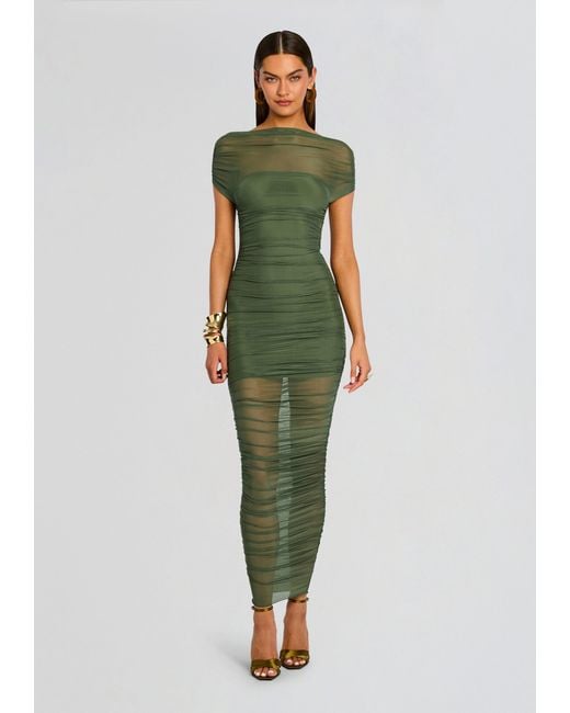 SER.O.YA Green Noel Mesh Midi Dress