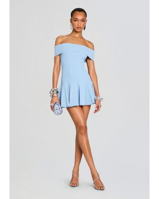 retrofte Erica Metallic Knit Dress in Blue | Lyst