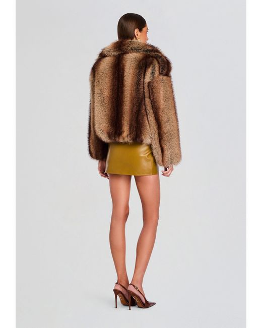 retroféte Brown Segrid Faux Fur Bomber