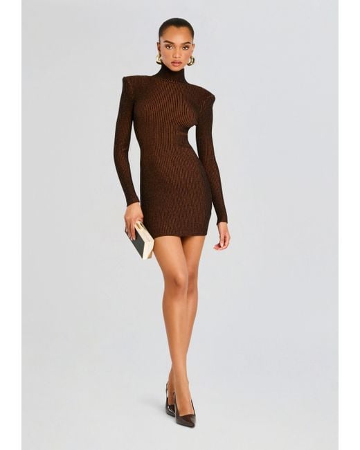 burgundy knit dress mini Women's Out Of Nowhere Contrast Stitch Mini Sweater Dress in Burgundy
