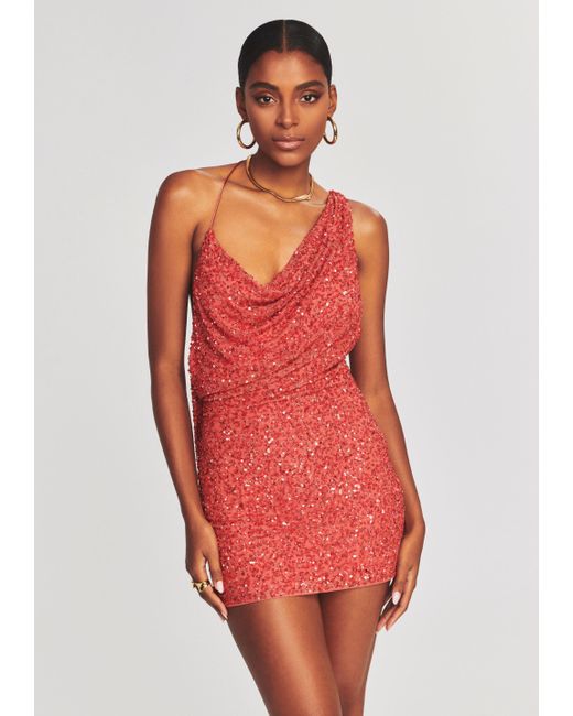 Coral sequin dress deals