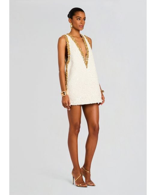 white and gold sequin dress LOREN GLAM MAXI | CULT MIA ready to fly retrofte Simmie Sequin Dress in