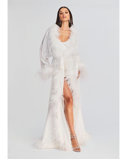 retroféte White Juno Feather Robe
