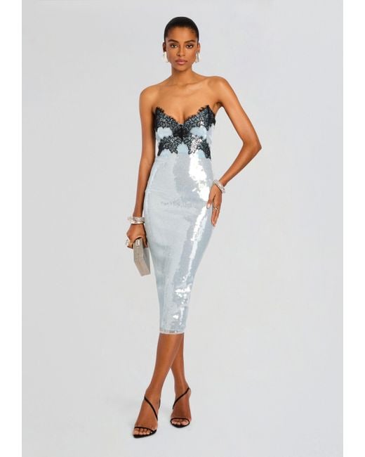 retrofte Ellen Sequin Dress in White | Lyst