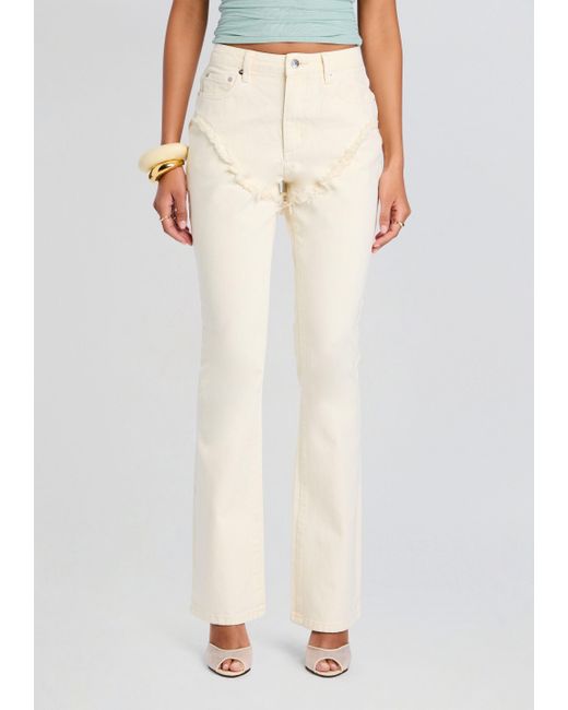 SER.O.YA White Dahlia Frayed Bootcut Jean