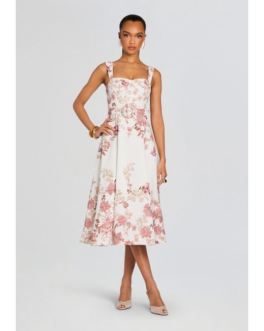 Hemant & Nandita White Diza Midi Dress