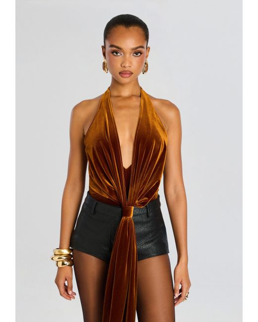 SER.O.YA White Vika Velvet Bodysuit