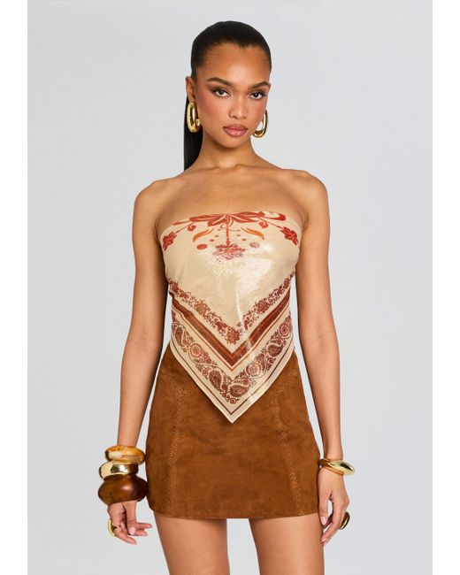 retroféte Brown Noelle Silk Top