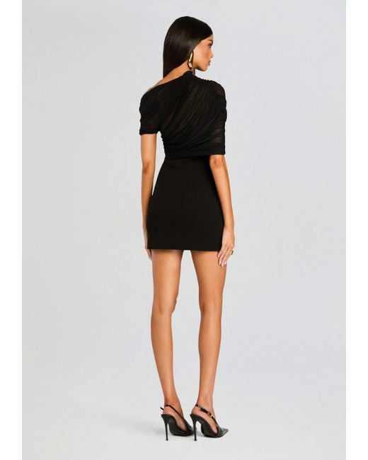SER.O.YA Black Selma Mini Crepe Dress