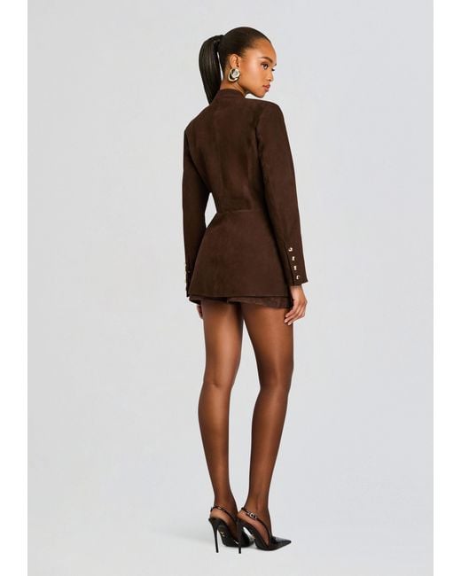 retroféte Brown Callandra Suede Leather Jacket