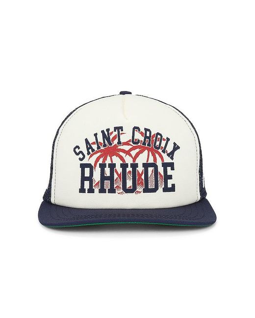 Rhude Blue Saint Croix Trucker Hat for men