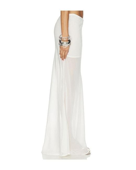 SNDY'S White Tamara Sheer Maxi Skirt