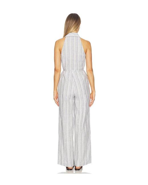 Hevron White Vivi Jumpsuit Yarn Dyed